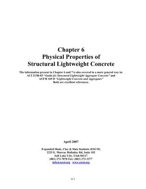 Physical Properties of Structural Lightweight Concrete