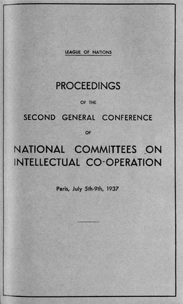 Proceedings National Committees on Intellectual