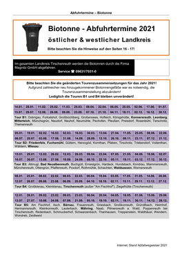 Abfuhrtermine – Biotonne