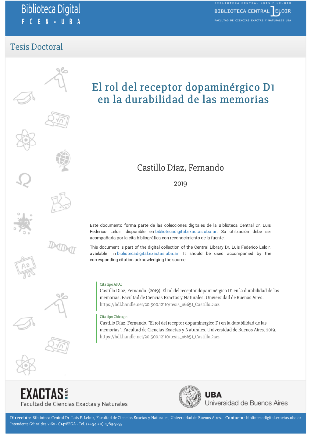 El Rol Del Receptor Dopaminérgico D1 En La Durabilidad De Las Memorias