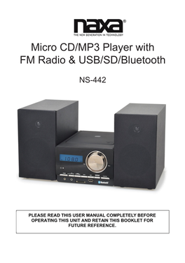 Micro CD/MP3 Player with FM Radio & USB/SD/Bluetooth