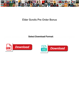 Elder Scrolls Pre Order Bonus