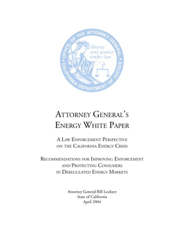 Attorney General's Energy White Paper