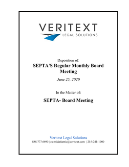 SEPTA's Regular Monthly Board Meeting