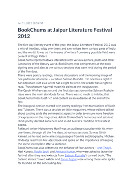 Bookchums at Jaipur Literature Festival 2012