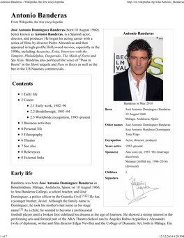 Antonio Banderas - Wikipedia, the Free Encyclopedia