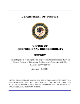 Department of Justice Office of Professional