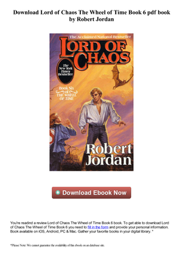 Download Lord of Chaos the Wheel of Time Book 6 Pdf Ebook by Robert Jordan