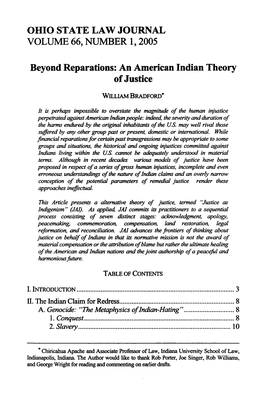 Beyond Reparations: an American Indian Theory of Justice