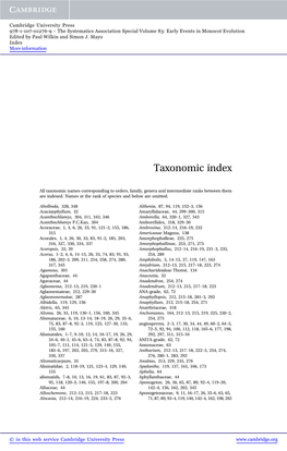 Taxonomic Index