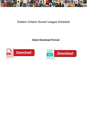 Eastern Ontario Soccer League Schedule