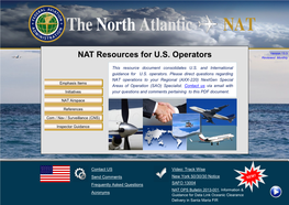 North Atlantic (NAT) Resources for U.S. Operators