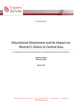 Educational Attainment and Its Impact on Women's Status in Central Asia