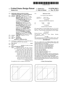 (12) United States Design Patent (10) Patent No.: US D701,503 S Akana Et Al