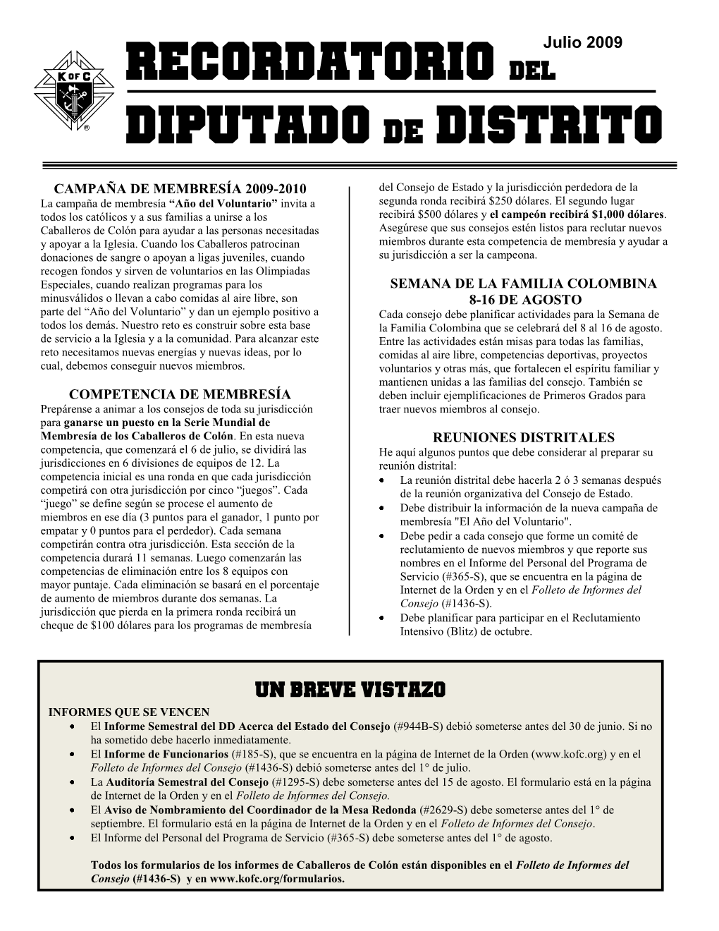 Recordatorio Del DIPUTADO DE DISTRITO