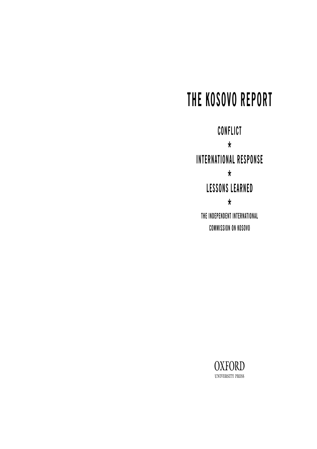 The Kosovo Report