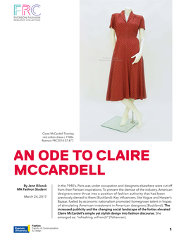 An Ode to Claire Mccardell