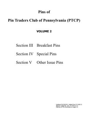 Pins of Pin Traders Club of Pennsylvania (PTCP)