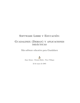 Software Libre Y Educación: Guadalinex (Debian)