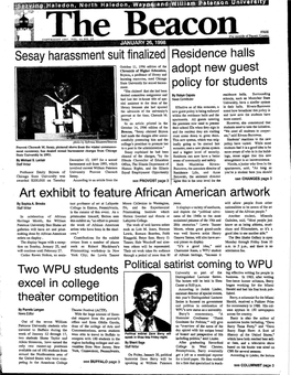 Sesay Harassment Suit Finalized Residence Halls Art Exhibit to Feature African American Artwork