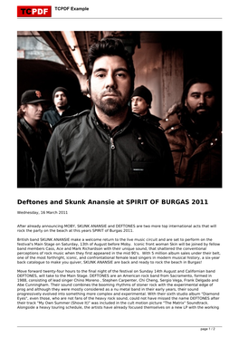 Deftones and Skunk Anansie at SPIRIT of BURGAS 2011