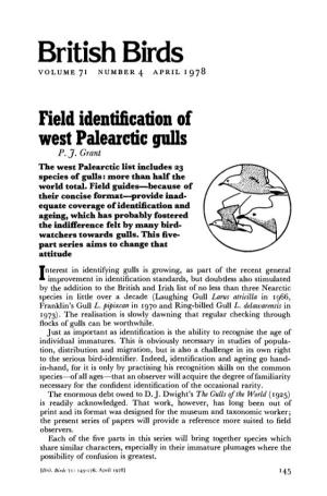 Field Identification of West Palearctic Gulls P