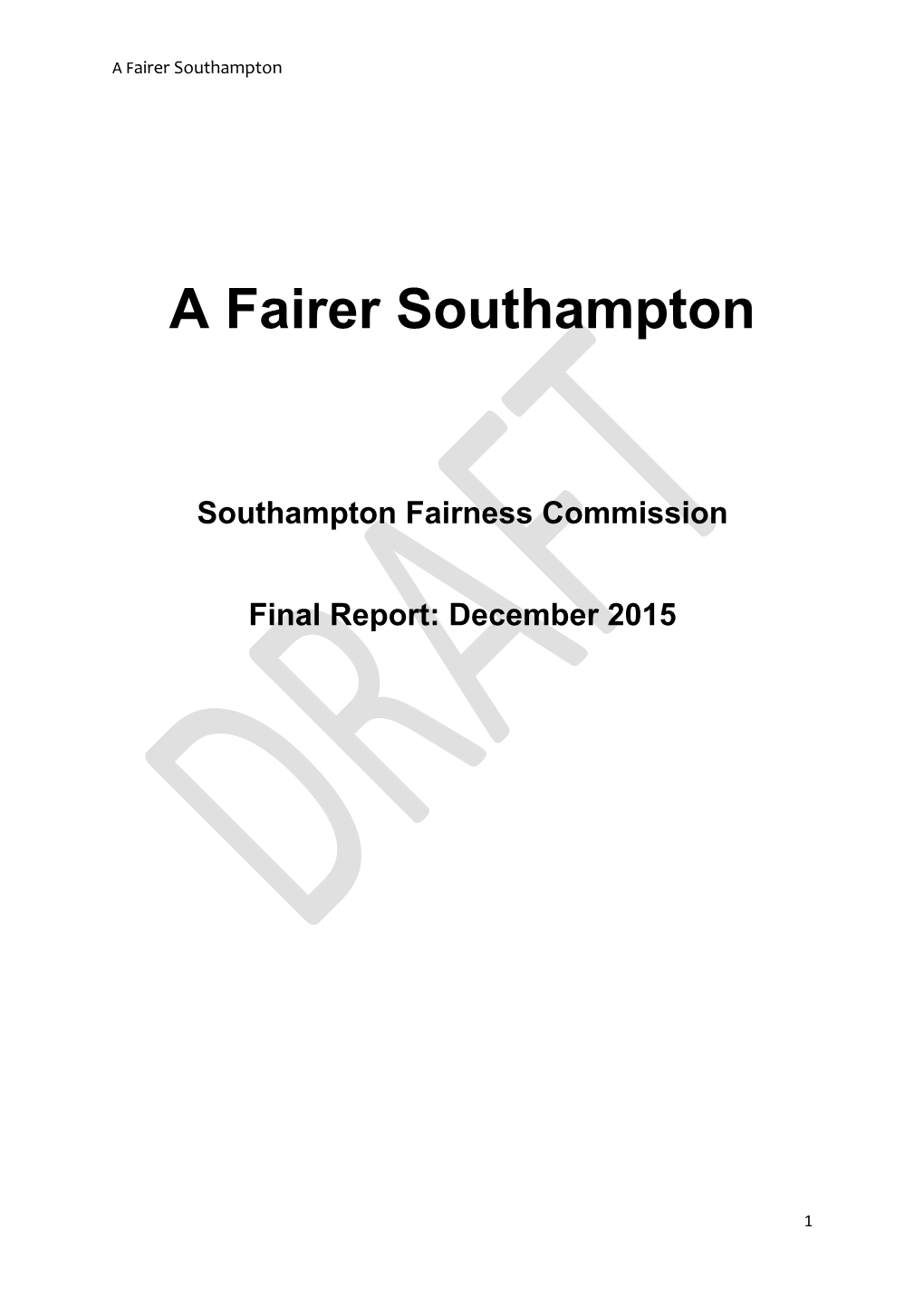 A Fairer Southampton