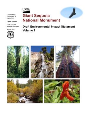 Giant Sequoia National Monument, Draft Environmental Impact Statement Volume 1 1 Chapter 4 Environmental Consequences