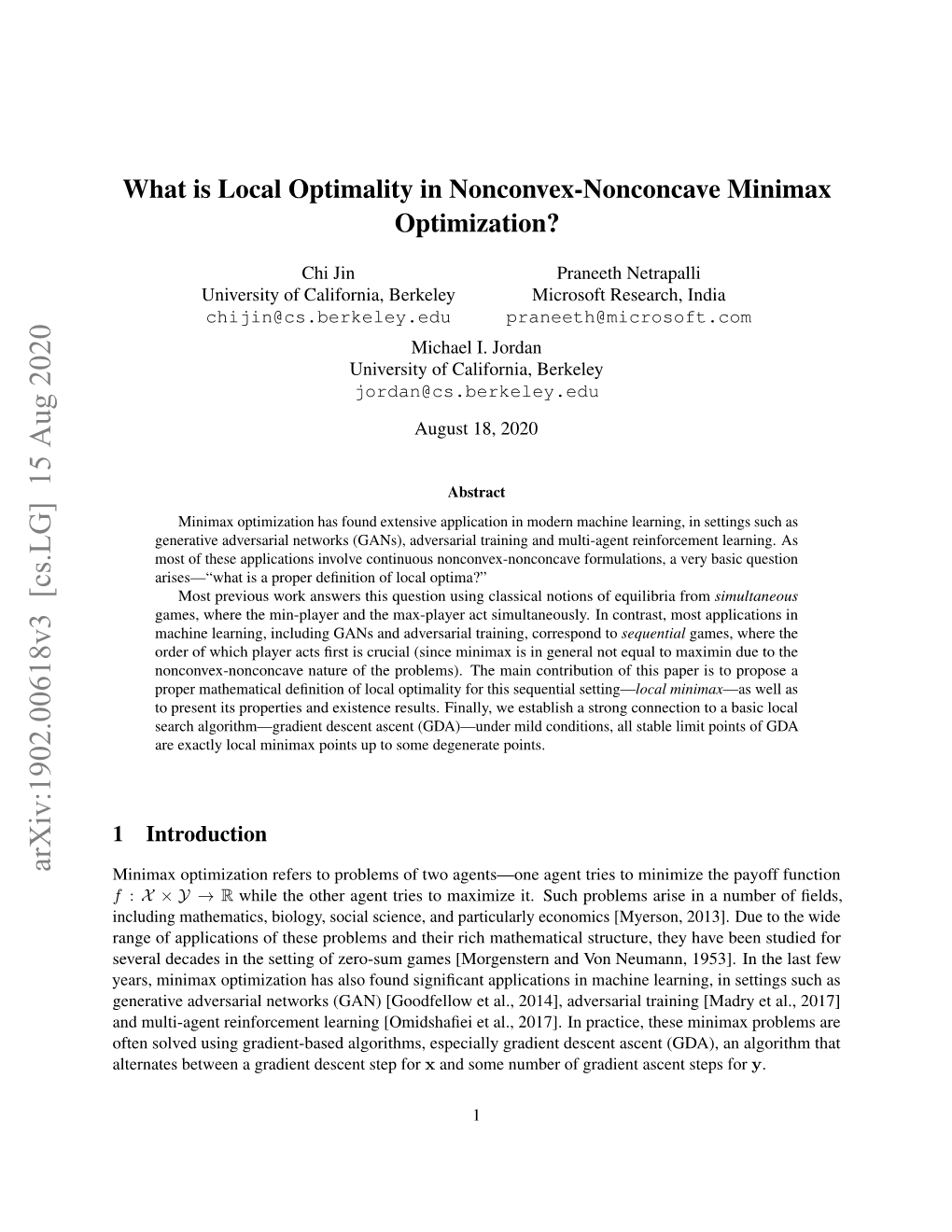 What Is Local Optimality in Nonconvex-Nonconcave Minimax Optimization?