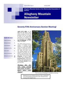 Allegheny Mountain Newsletter