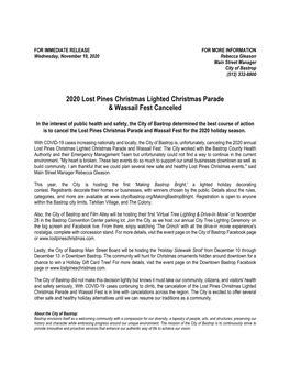 2020 Lost Pines Christmas Lighted Christmas Parade & Wassail Fest