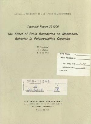 The Effect of Grain Boundaries on Mechanical Behavior in Polycrystalline Ceramics