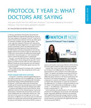 Protocol T Year 2: What Doctors Are Saying