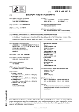 Pyrazolopyrimidine Jak Inhibitor Compounds And