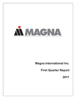 Magna International Inc. Second Quarter Report 2009 First 2011