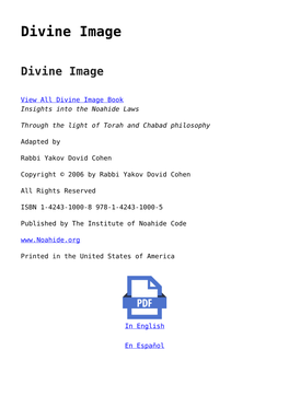 Divine Image,Prospectives on Noahide Laws