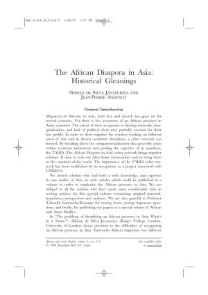 The African Diaspora in Asia: Historical Gleanings