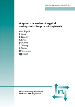 Atypical Antipsychotic Drugs in Schizophrenia