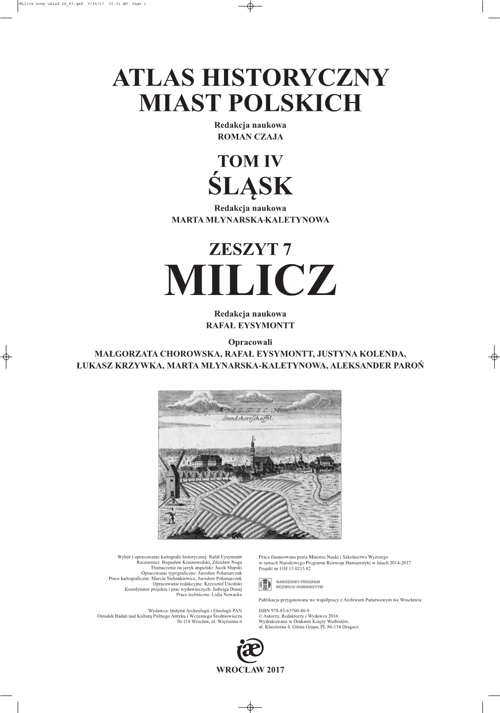 Milicz Nowy Uklad 28 09.Qxd 9/30/17 10:31 AM Page 1 Milicz Nowy Uklad 28 09.Qxd 9/30/17 10:31 AM Page 2 Milicz Nowy Uklad 28 09.Qxd 9/30/17 10:31 AM Page 3