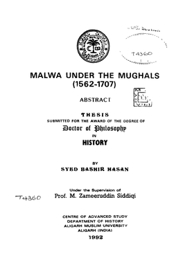 Malwa Under the Mughals (1562-1707)