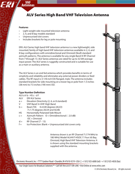 ALV Series High Band VHF Television Antenna