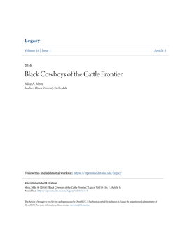 Black Cowboys of the Cattle Frontier