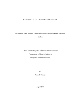 A Spatial Comparison of Historic Filipinotown and Its Cultural