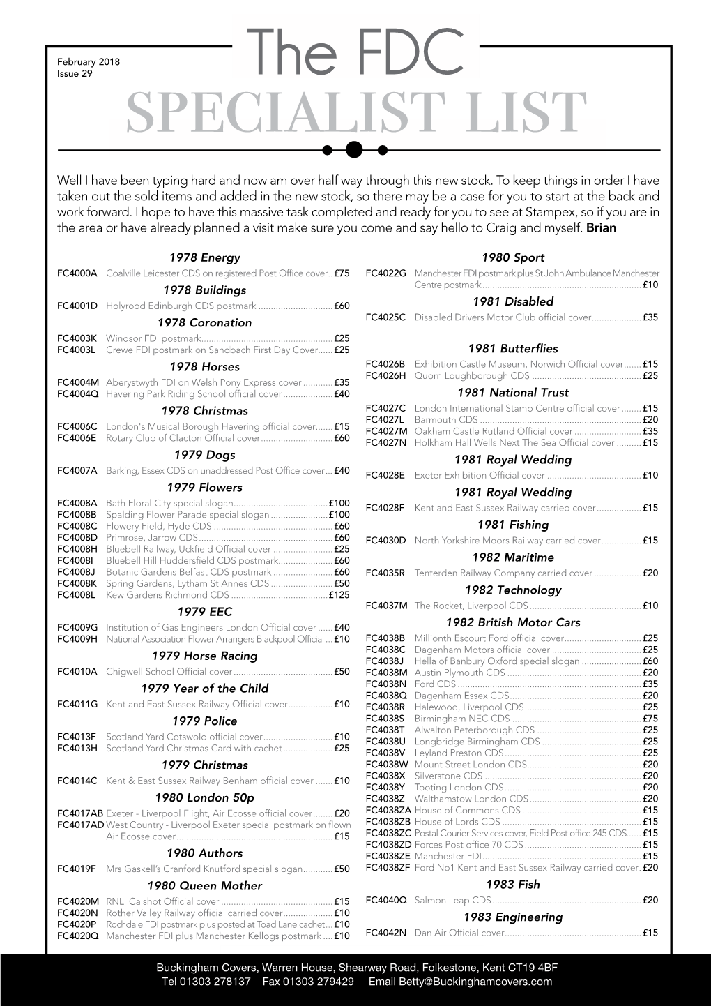 The FDC Specialist List