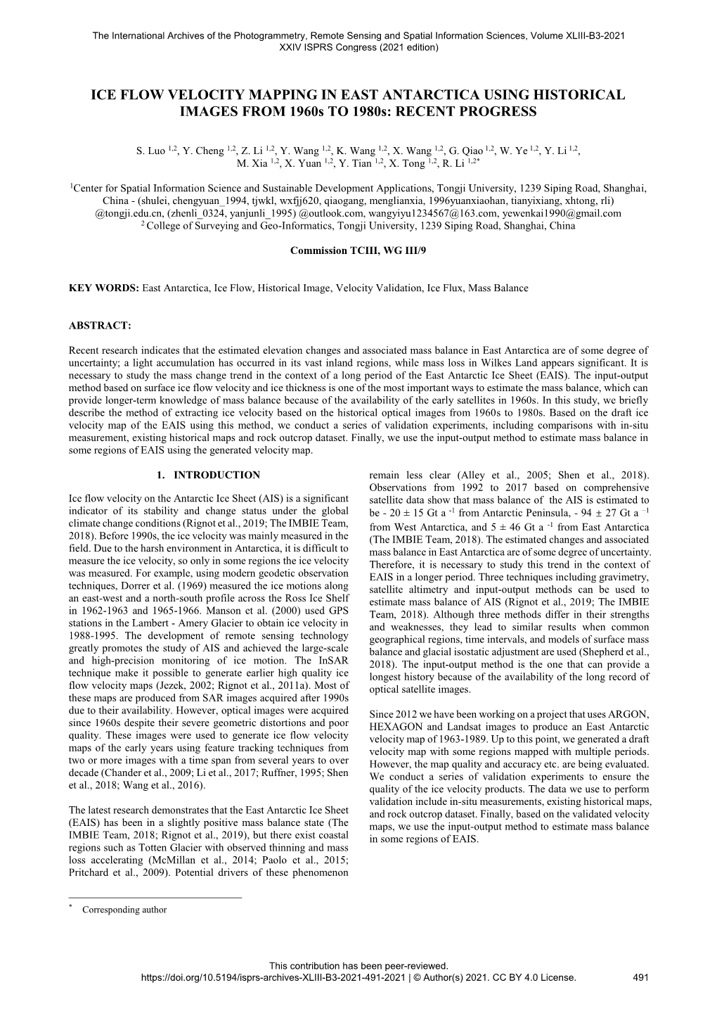 ICE FLOW VELOCITY MAPPING in EAST ANTARCTICA USING HISTORICAL IMAGES from 1960S to 1980S: RECENT PROGRESS