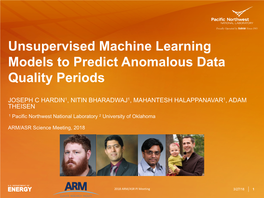 Unsupervised Machine Learning Models to Predict Anomalous Data Quality Periods