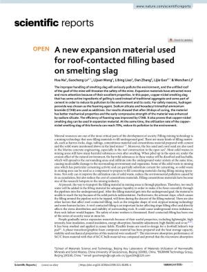 A New Expansion Material Used for Roof-Contacted Filling Based on Smelting Slag