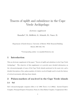 Tracers of Uplift and Subsidence in the Cape Verde Archipelago