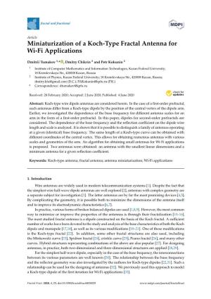 Miniaturization of a Koch-Type Fractal Antenna for Wi-Fi Applications