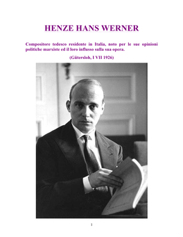 Henze Hans Werner